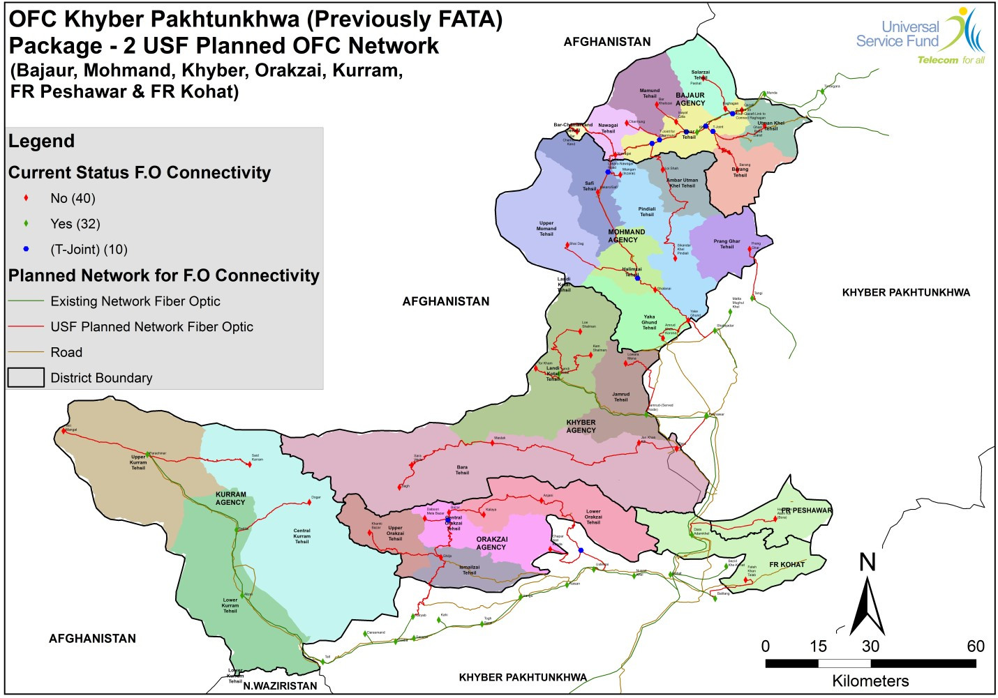 OFC KHYBER PAKHTUNKHWA (PREVIOUSLY FATA) PACKAGE-2 Map