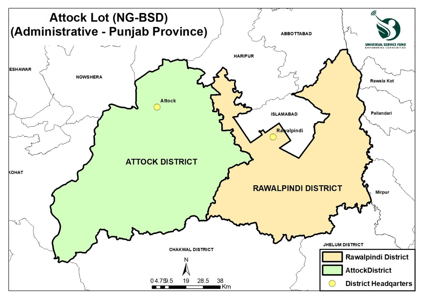 Map Of District Attock - Caresa Vivianne