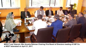 MINISTER OF STATE FOR IT AND TELECOM CHAIRED THE 51ST BOARD OF DIRECTORS MEETING OF USF CO